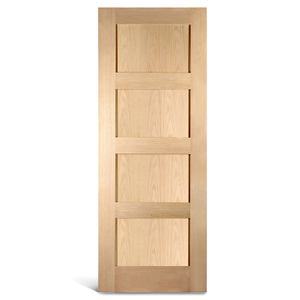 4 pintu pengocok kayu ek panel datar