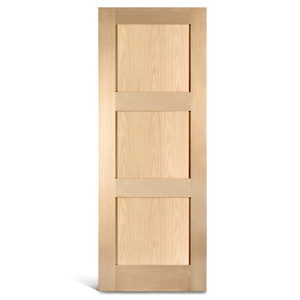 3 pintu pengocok kayu ek panel datar