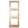 Pintu Prancis 3 Lite Oak Glass