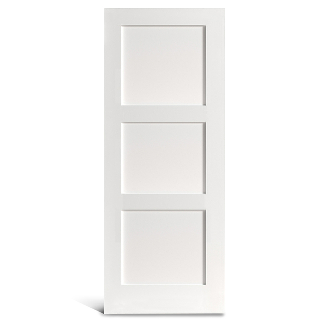 3 panel datar persegi dengan pintu Shaker pra-dicat vertikal