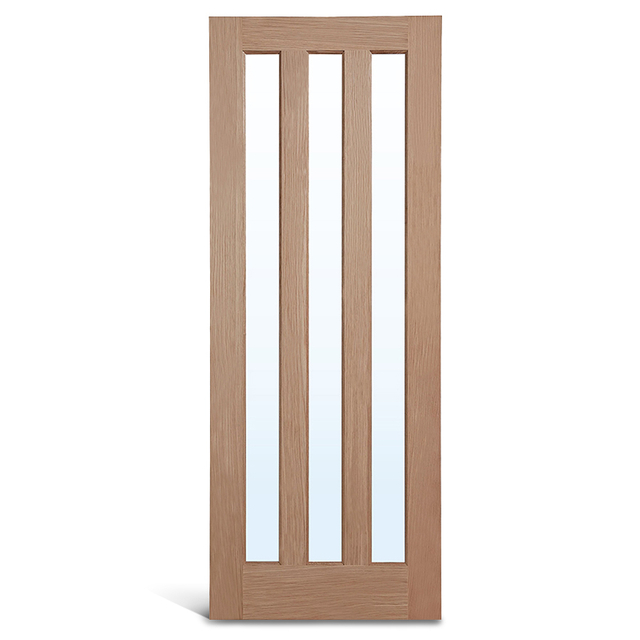 3 panel kaca oak Panel pintu