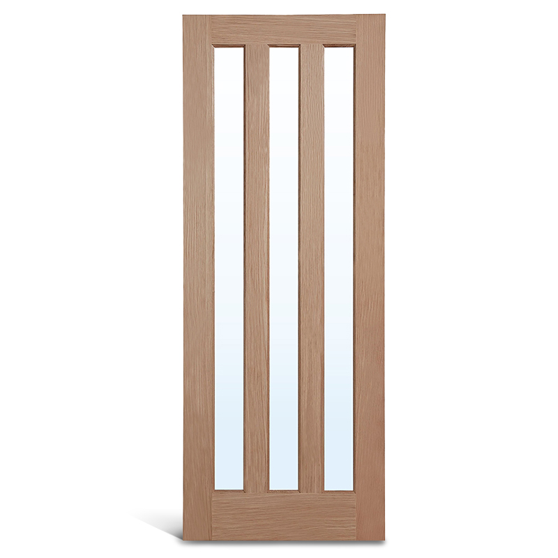3 panel kaca oak Panel pintu