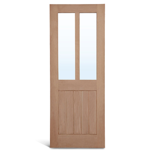 3 panel datar persegi dengan pintu pengocok kayu ek kaca vertikal