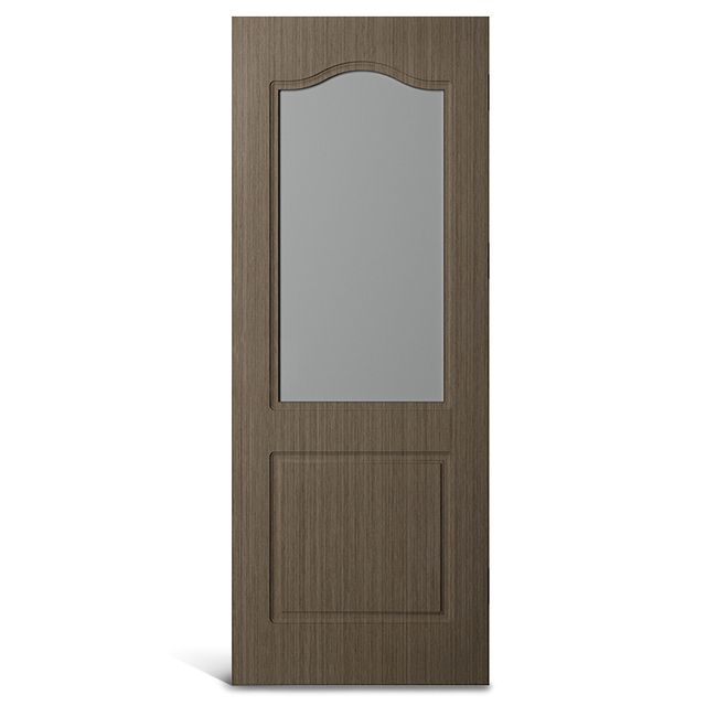 2 panel lengkung atas kaca PVC Moulded door