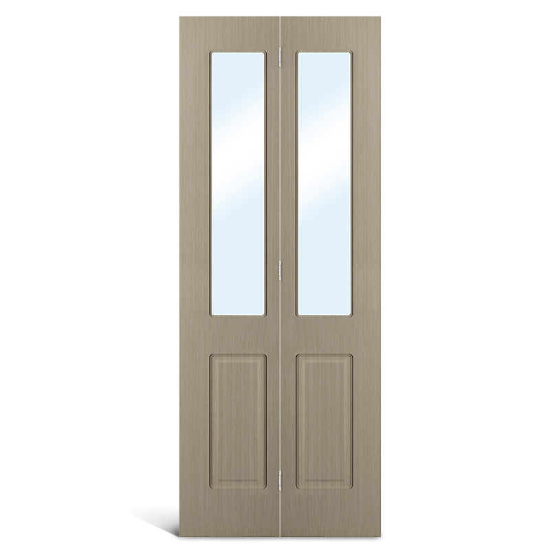 4 Panel Pintu Bifold PVC Kaca Atas Persegi