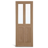 Pintu panel kayu ek kaca 4 panel
