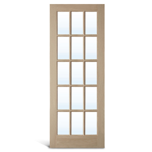 15 Lite Oak Glass French Door