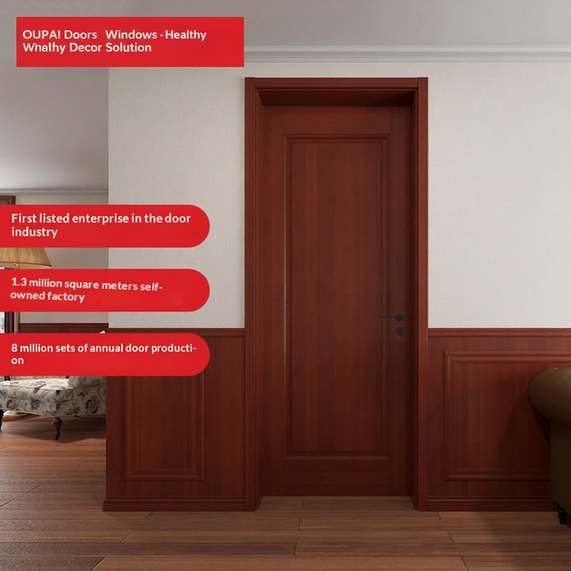 Pintu MDF Kayu Lukis Oupai Sertifikat CE Saso GOST-R