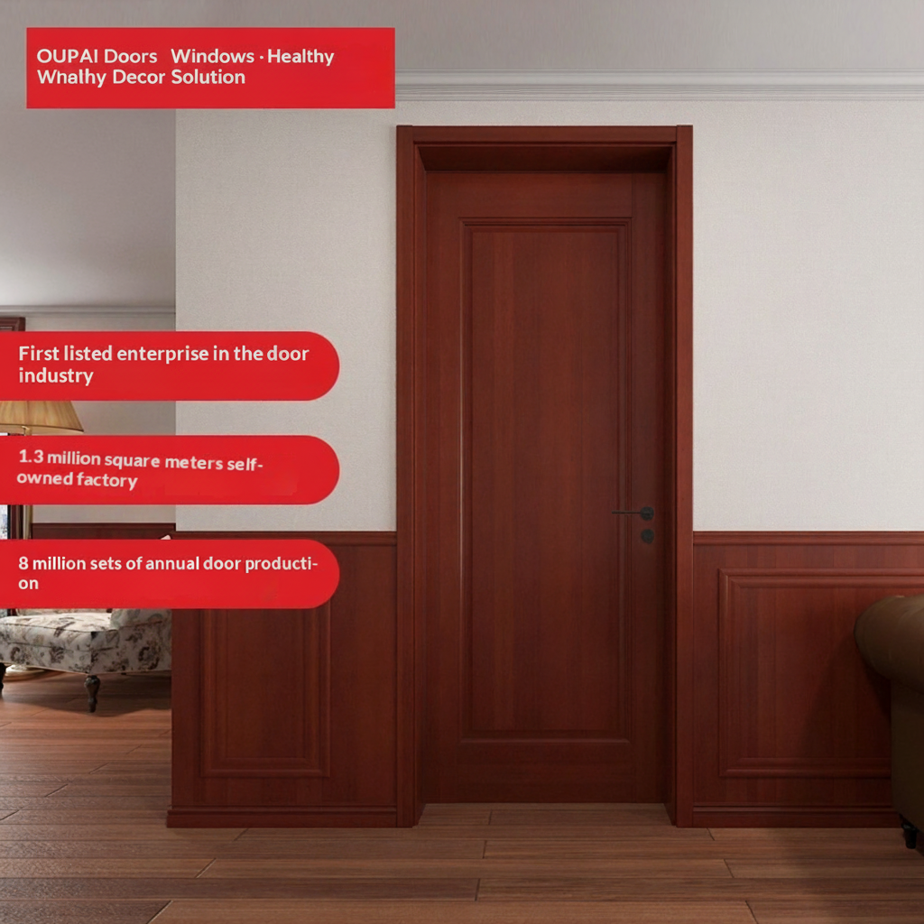 Pintu MDF Kayu Lukis Oupai Sertifikat CE Saso GOST-R