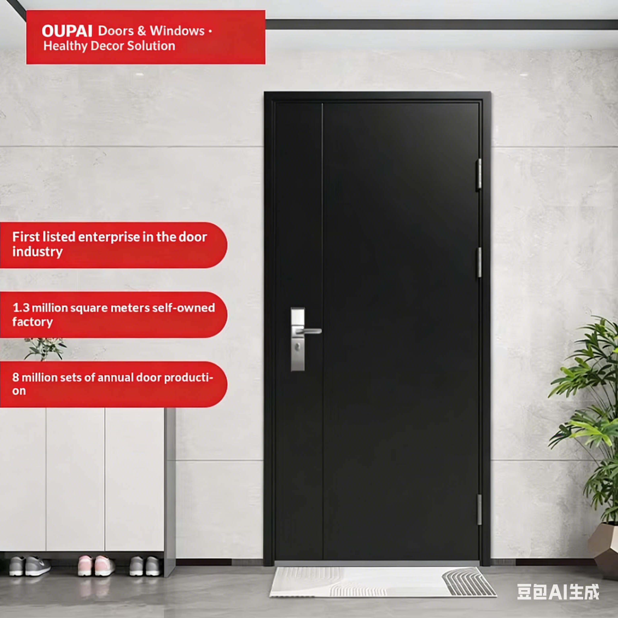 Pintu Keamanan Masuk Baja Oupai FSC CE Saso Gost-R Otentikasi