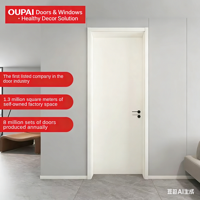 Oupai PVC WPC Pintu Tahan Air Sertifikat CE Saso
